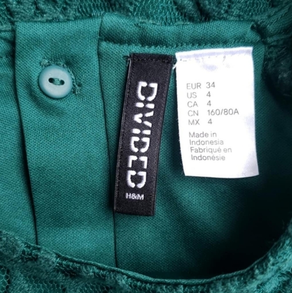 H&M DIVIDED Emerald Lace Cocktail Dress - Picture 5 of 5